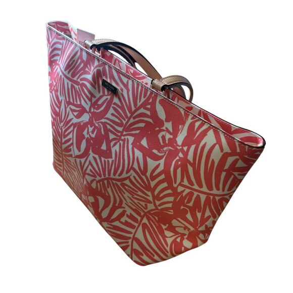 Kate Spade Grant Street Tropical Palm Juno Tote, Pink Multi - Picture 2 of 16